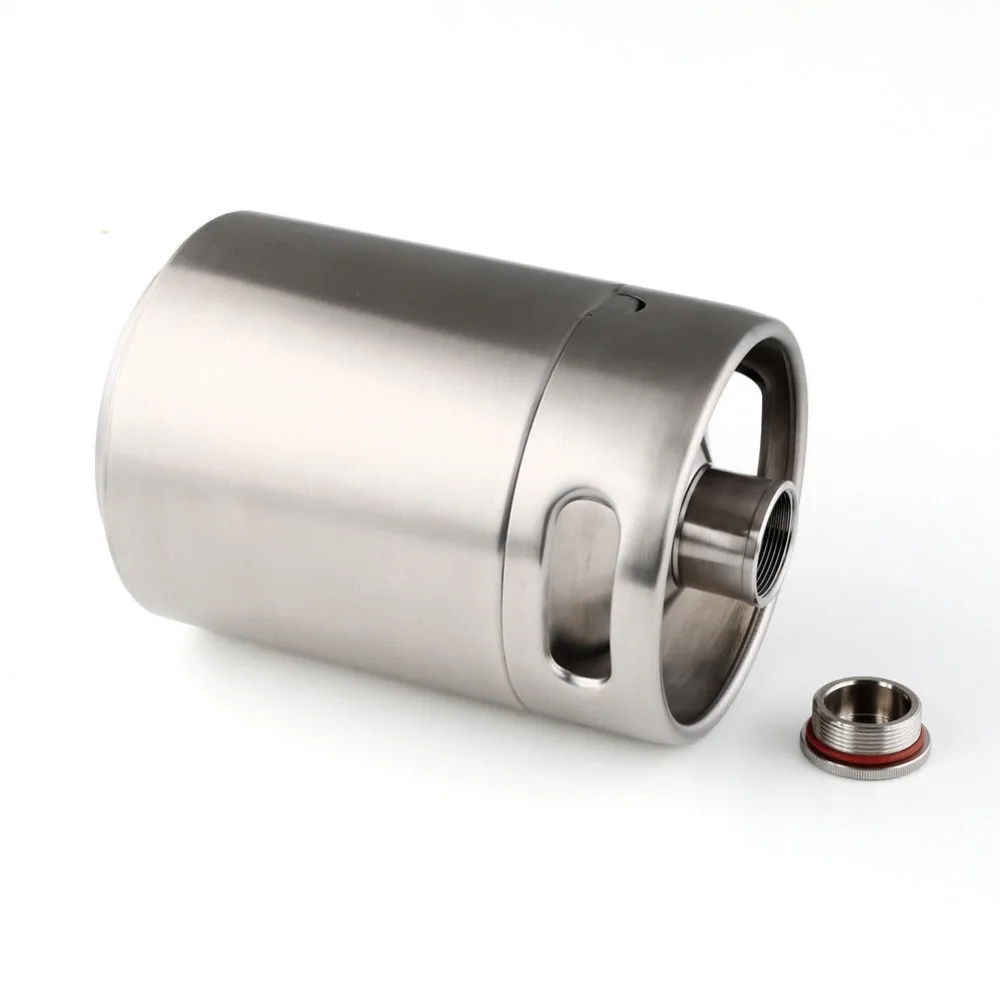 

2L 64OZ 304 Stainless Steel Mini Keg Growler Mini Beer Keg with Thread Lid Home Brew Brewing Beer Making