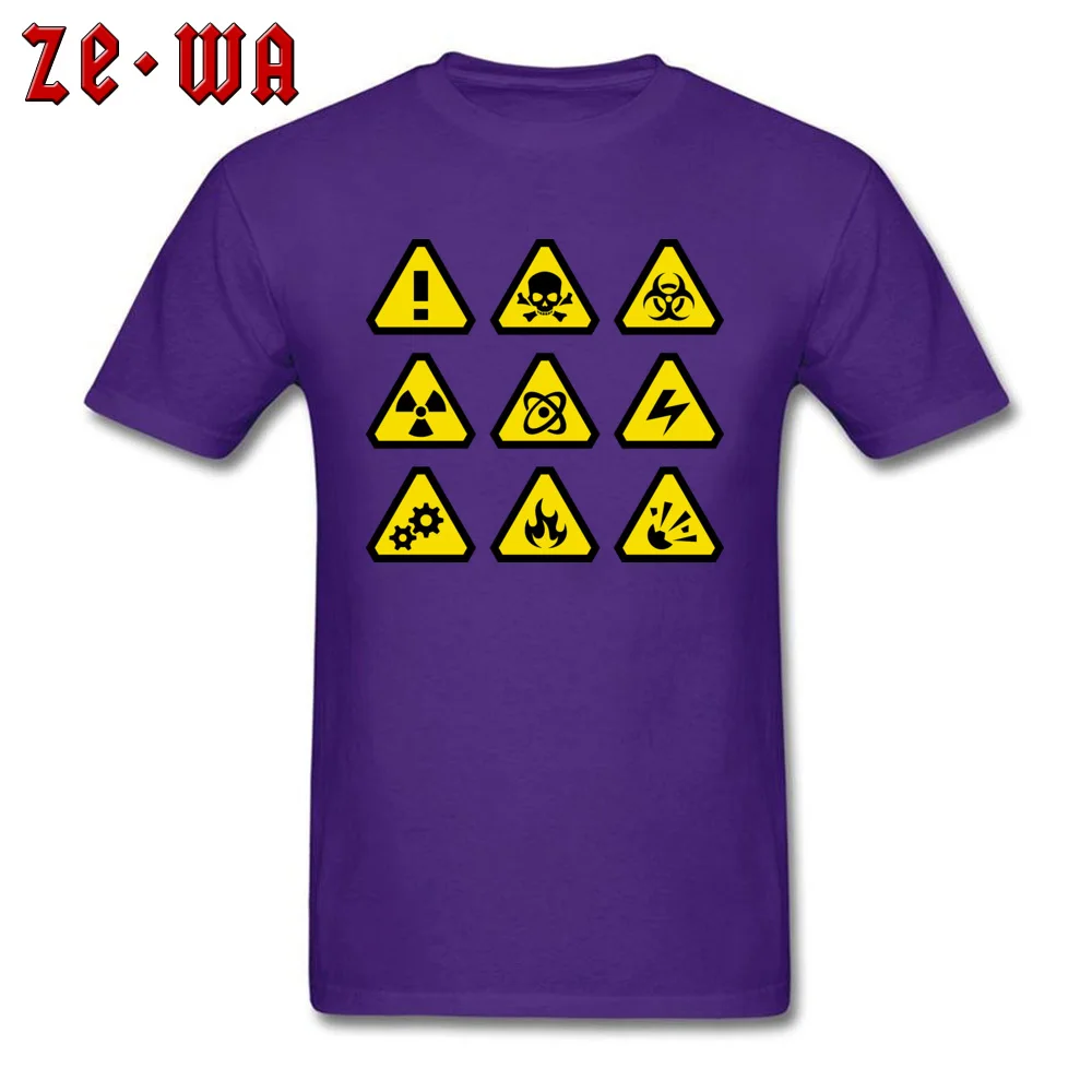Round Collar danger 1294358_960_720 Cotton Men's T Shirt Printed On Short Sleeve T Shirt Prevailing Custom T Shirts danger 1294358_960_720 purple