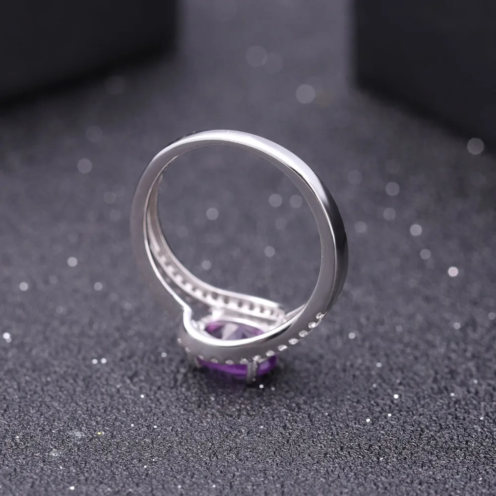 GEM'S балетные 925 пробы серебро 1.30Ct натуральный фиолетовый аметист драгоценный камень кольцо Обручальные кольца для женщин романтические ювелирные изделия