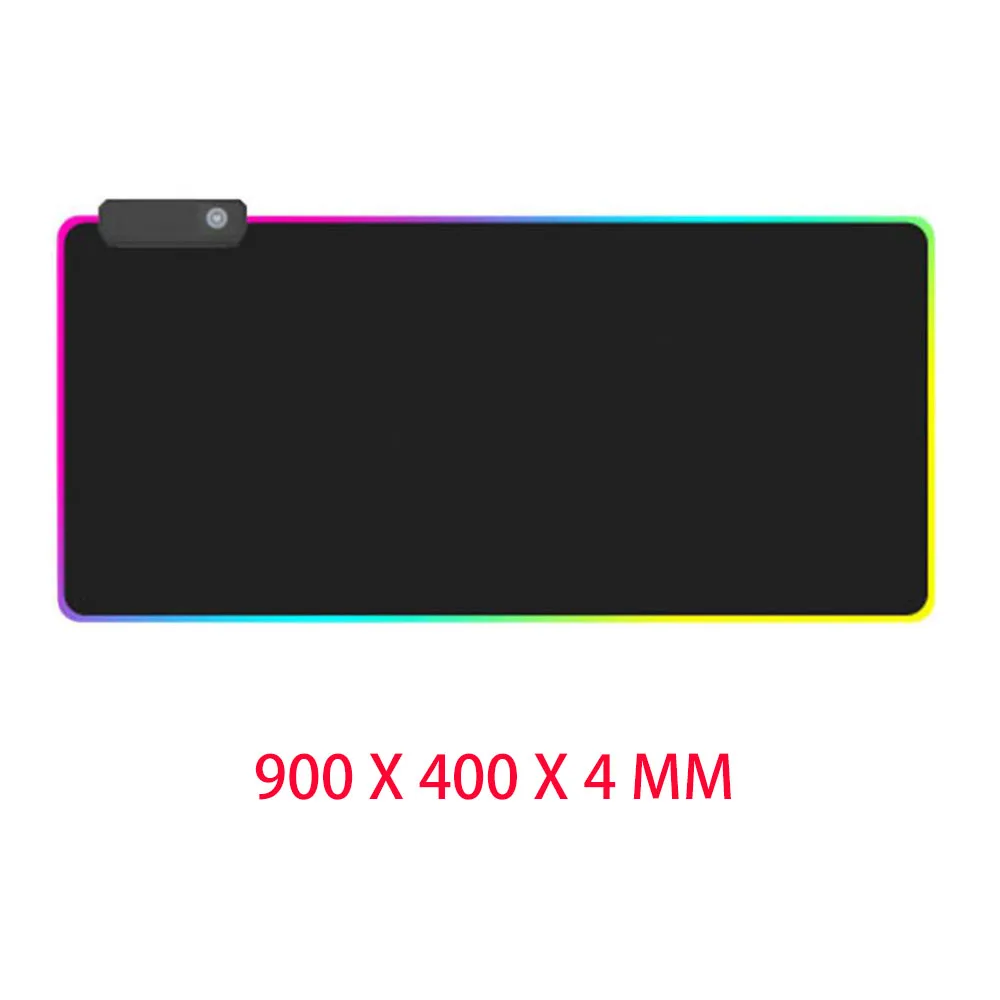 RGB светодиодный коврик для мыши большой коврик для мыши USB Проводное освещение игровой геймер Коврик для мыши Клавиатура Нескользящая цветная светящаяся для ПК коврик для мыши - Цвет: 90 X 40 cm