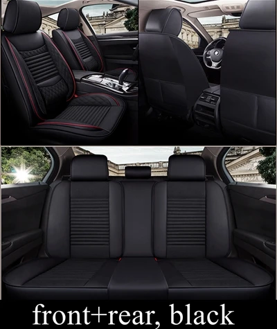 Front+Rear Car Seat Cover for hyundai ix 35 ix25 bandeja ix35 santa fe solaris sonata of - Название цвета: Black