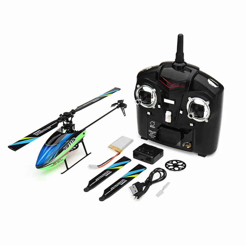 WLtoys V911S 2 4G 4CH 6 Aixs гироскоп бесflybarless RC вертолет RTF наружная модель игрушки w/ 3 шт 7 V