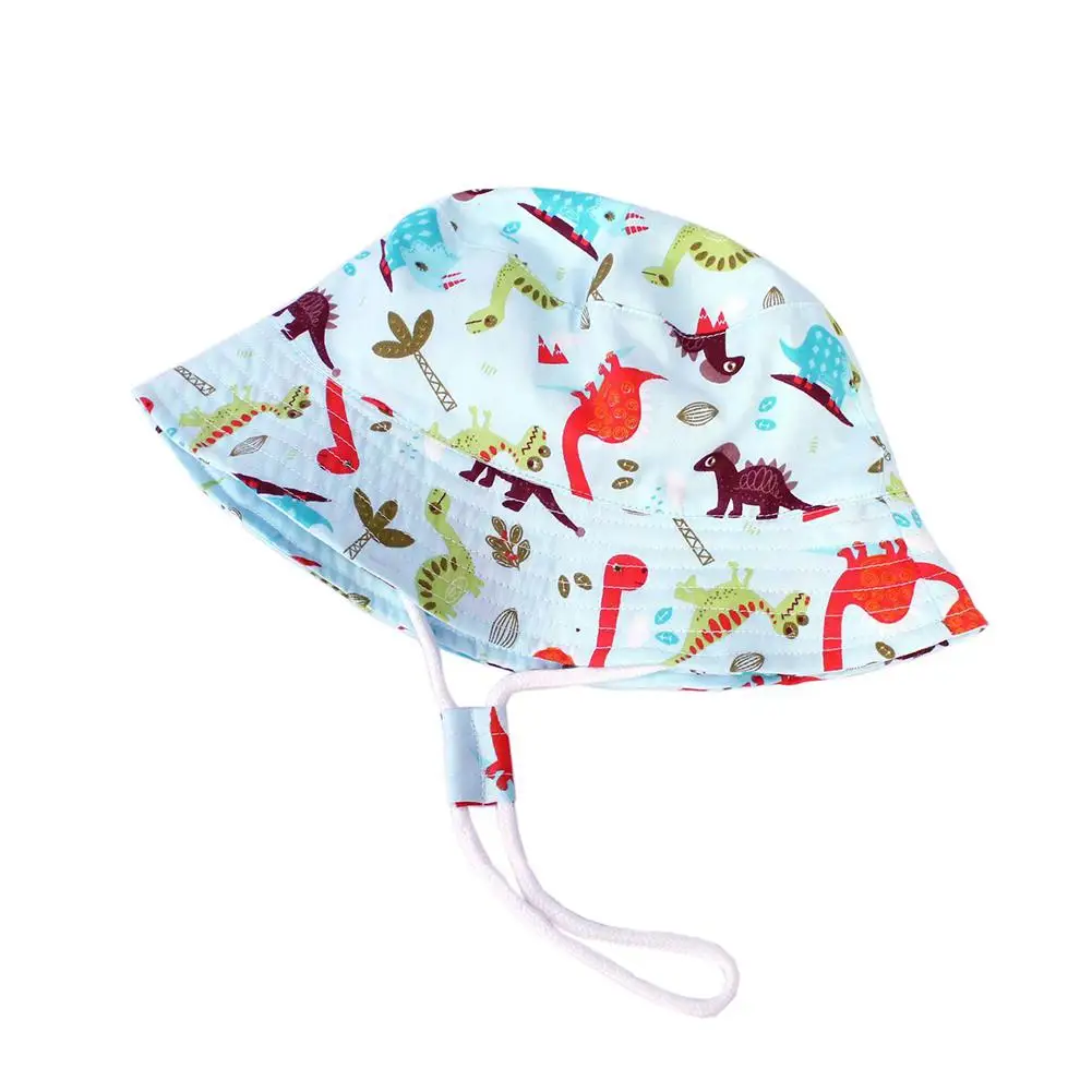 None Boy Cute Dinosaur Pattern Summer Sun Protection Fisherman Hat Bucket Hat