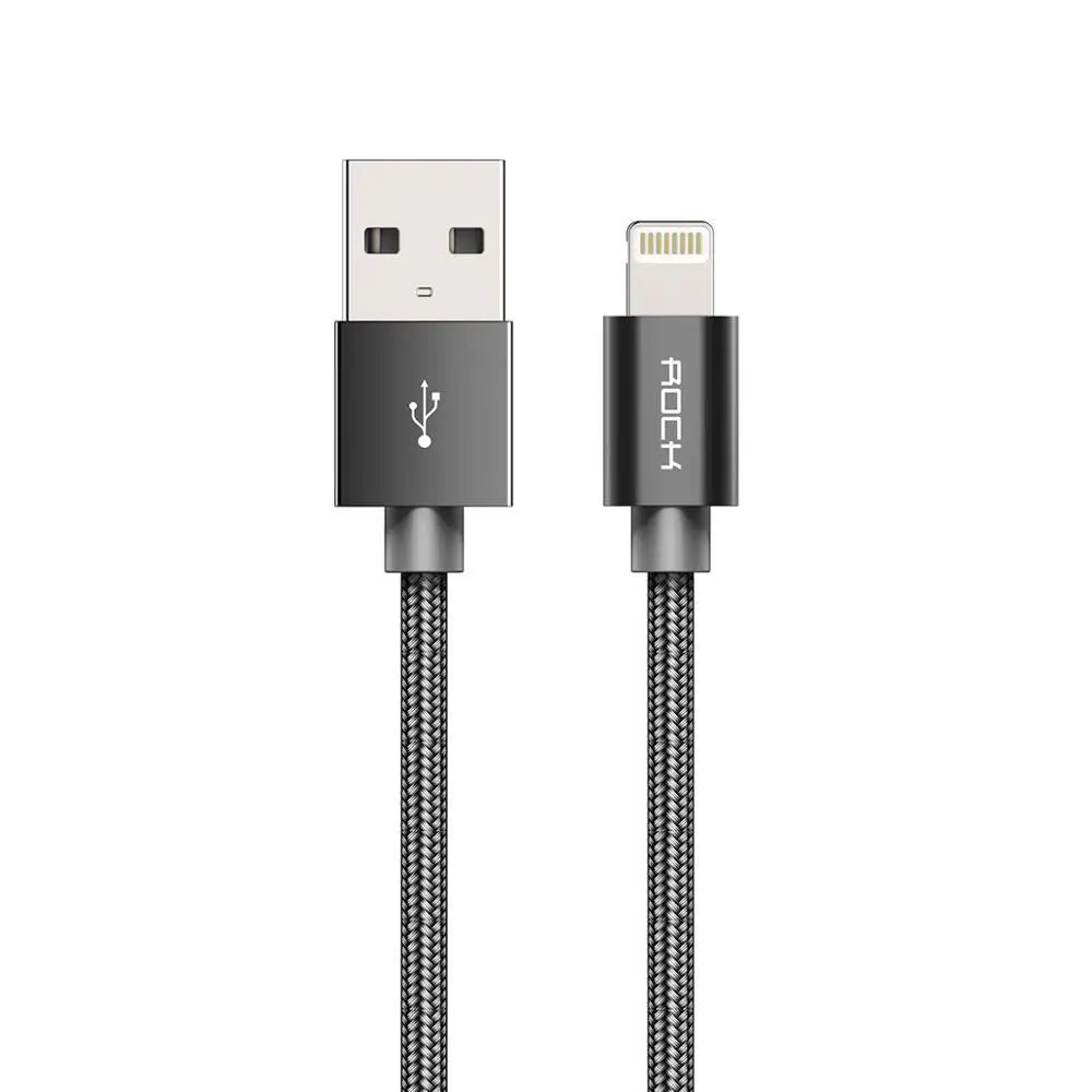 MFI Usb зарядный кабель для iPhone Lightning Кабель 2.4a Интеллектуальный шнур быстрой зарядки для Apple Iphone Xs Max Xr X 8 7 6s 5 s iPad - Цвет: Black