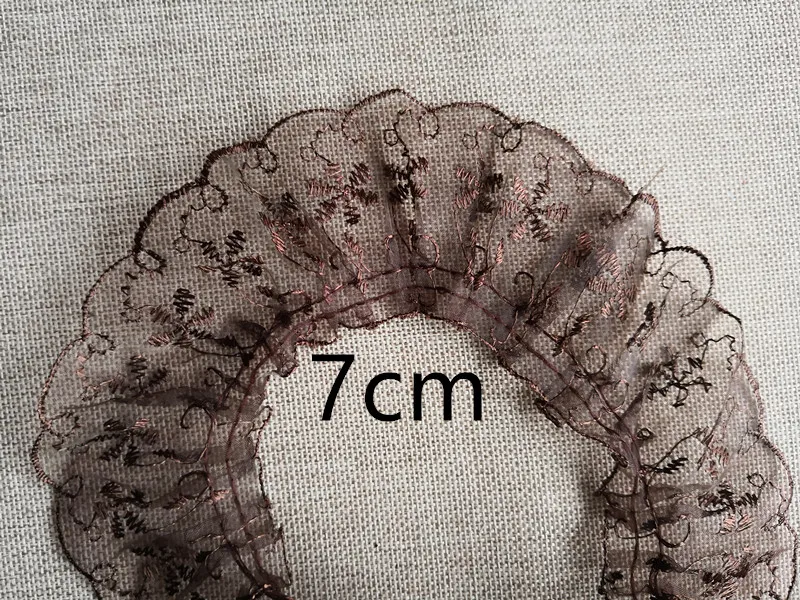 

WholesaleClearance lot Pretty Brown ruffled lace trim doll diy dress headwear doll 7cm