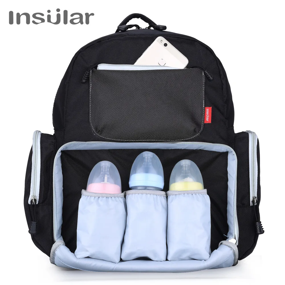 

INSULAR Sports Diaper Bags Backpack Multi-Function Waterproof Travel For Baby Care Large Capacity Stylish Durable With Wet Bag
