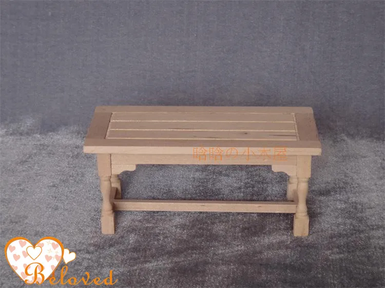 Unfinished Diy Dollhouse Furniture Miniature Dining Table Wooden