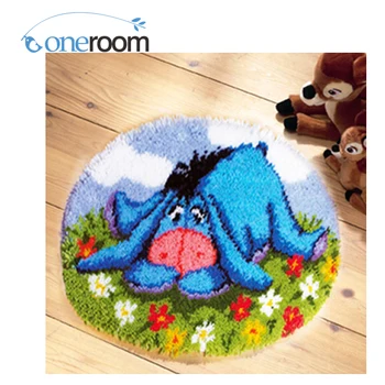 

grass donk Hook Rug Kit DIY Unfinished Crocheting Yarn Mat Latch Hook Rug Kit