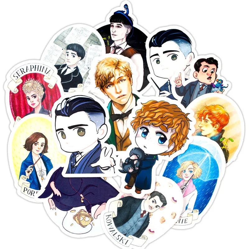 30PCS Pack Fantastic Beasts Stickers Set Funny Stickers For Kids Luggage Skateboard Laptop Cartoon Anime Stickers For Children (3)