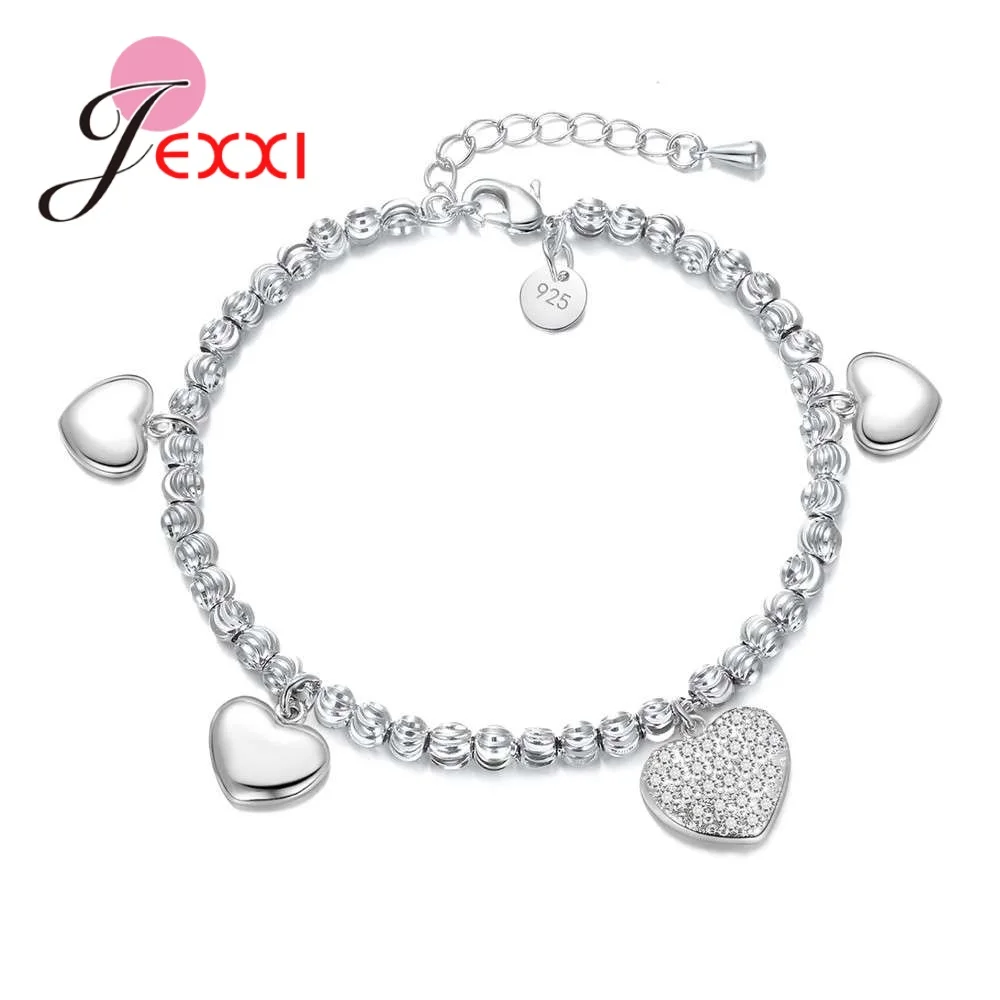 

Heart Charming 925 Sterling Silver Exquisite Sparkling Bracelet for Women Mother's Day Popular Gift Accessories