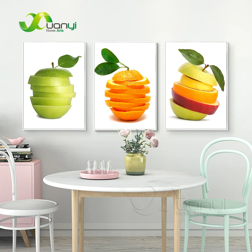 

3 Piece Abstract Canvas Art Fruits Painting Pictures For Kitchen Wall Art Picture Home Cuadros Decoration Modern Print Unframed