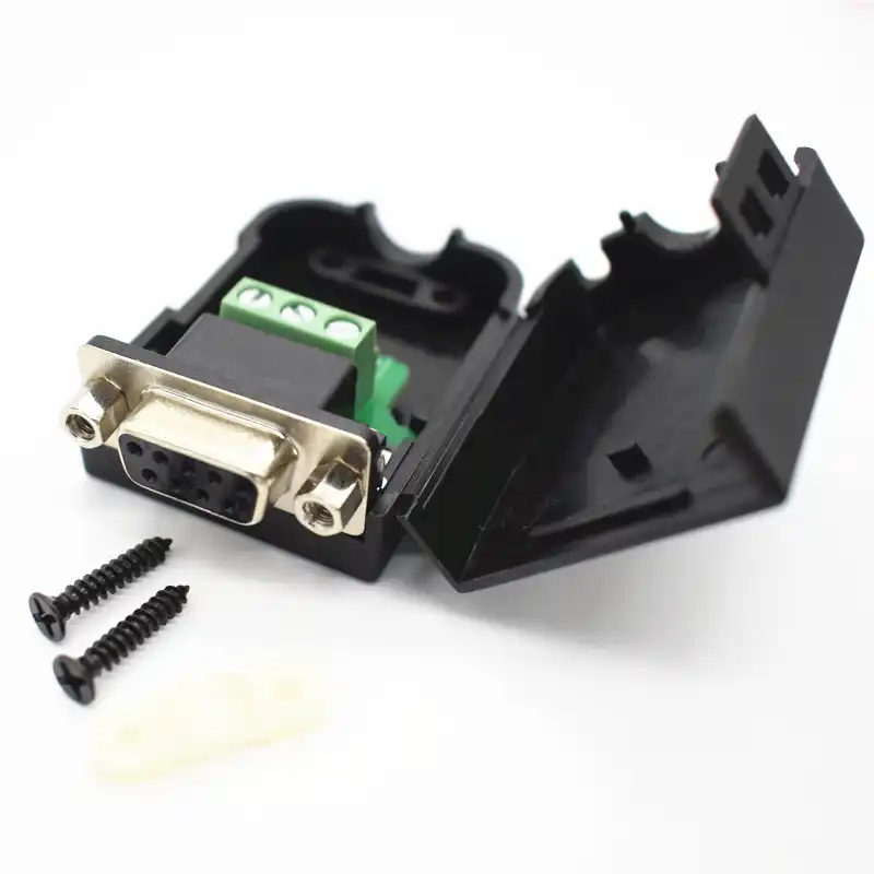 DB9 Female D-Sub 9 Pin Plug Breakout Terminals Solderless Nut Type Connector xh