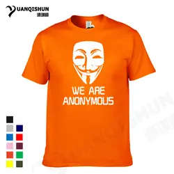 YUANQISHUN Мужская мода V футболка Vendetta We Are Anonymous Маска Гая Фокса Мужская Модальная Футболка короткий рукав майки футболки