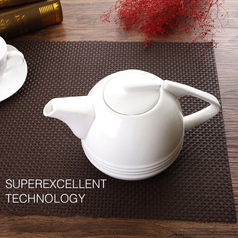 ITAX-8822 European white ceramic heat resistant domestic hotel coffee pot porcelain make tea set