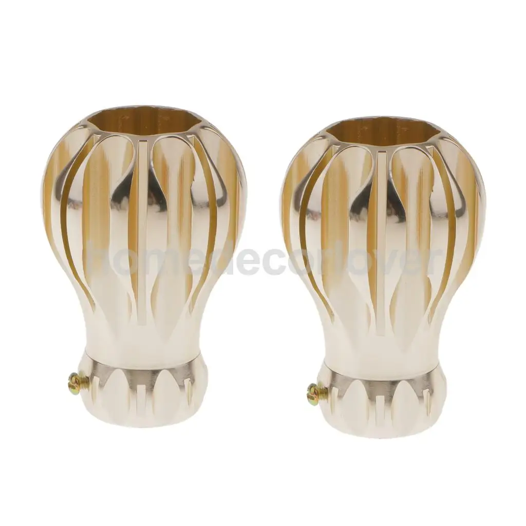 2Pcs Decorative Elegant Design Window Curtain Rod Ends Drapery Rail Pole Heads Caps Fit 25/28mm Inner Diameter Rods 