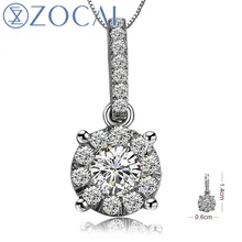 Бренд ZOCAI BRILLIANT LOVE 0,3 CT Алмазный твердый кулон из белого золота 18 K подвески цепочка из серебра 925 пробы D00003