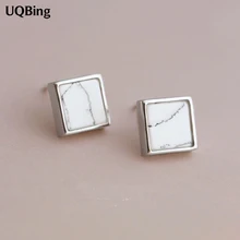 Лучшие модные стильные 925 пробы серебряные квадратные серьги-гвоздики для женщин ювелирные изделия Brincos