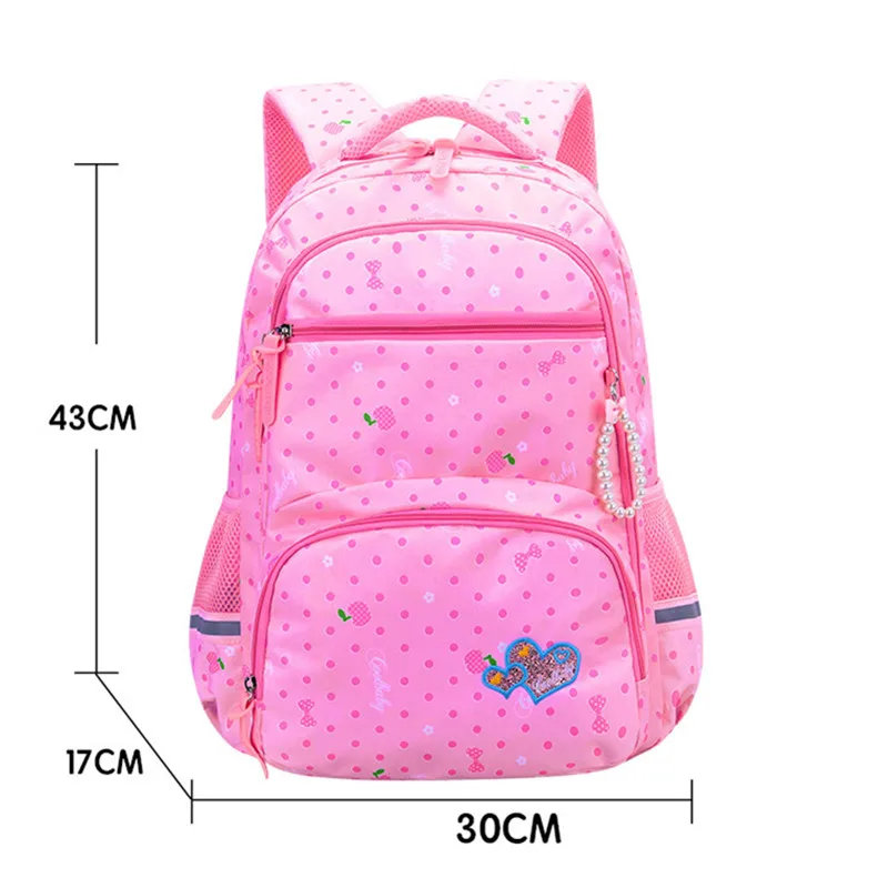 Dot Печать школьный рюкзак водонепроницаемые школьные рюкзаки для девочек 2 размера большой емкости путешествия дети рюкзак детские школьные сумки - Цвет: pink large