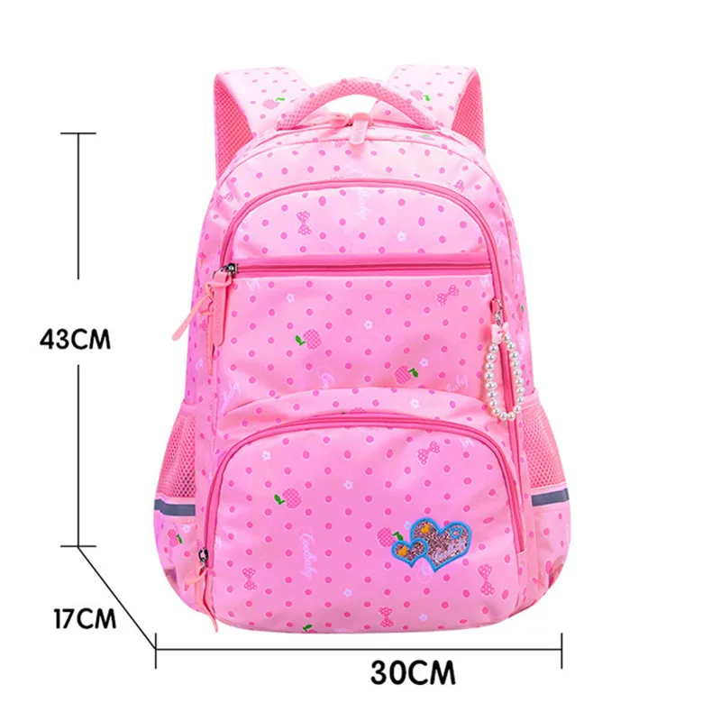 pink large Dot Печать школьный рюкзак водонепроницаемые школьные рюкзаки для девочек 2 размера большой емкости путешествия дети рюкзак детские школьные сумки - Цвет: pink large