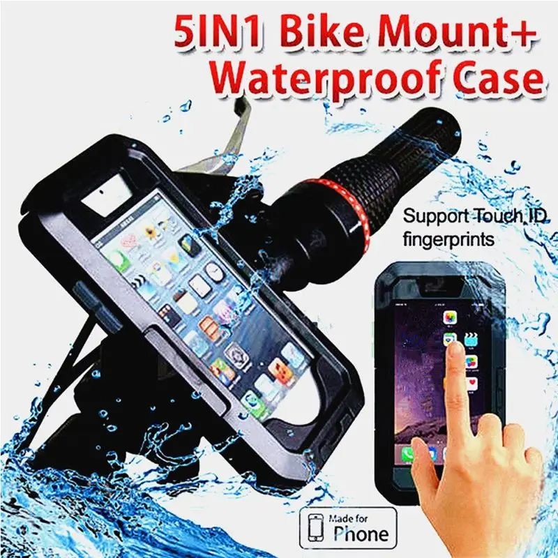 

Waterproof Jacket Motorcycle Bicycle Holder Phone Shells Handlebar Mount Phone Case For iPhone X/XS