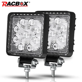 

RACBOX 4D 4" 27W LED Work Lights 6500K Cold White Motorcycle Boat Tractor 4x4 SUV ATV UAZ UTV LED Driving Lamp Spotlight 12V 24V