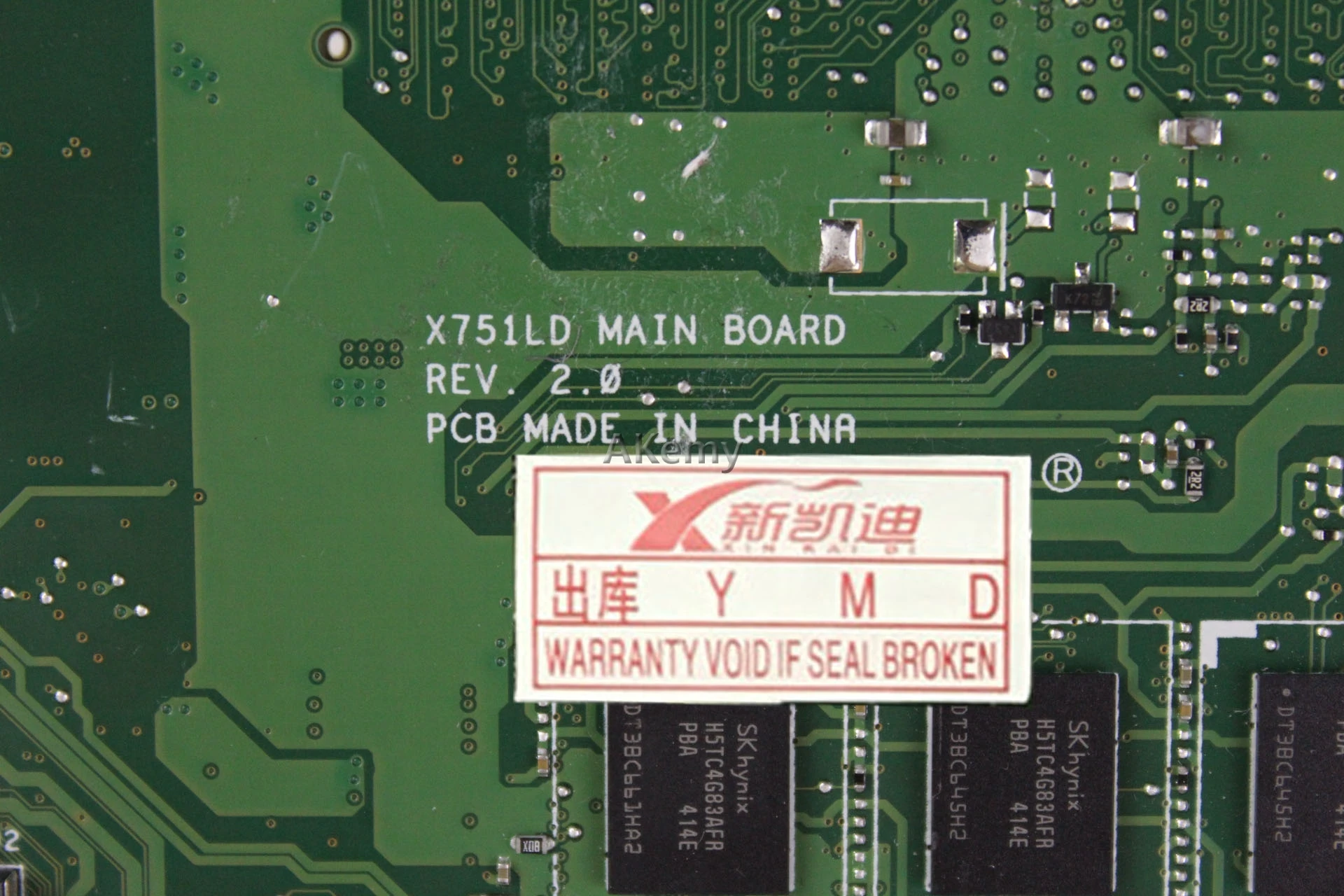 Akemy X751LD laptop motherboard For Asus R752L X751L X751LN test original mainboard I3-4010U GT820M