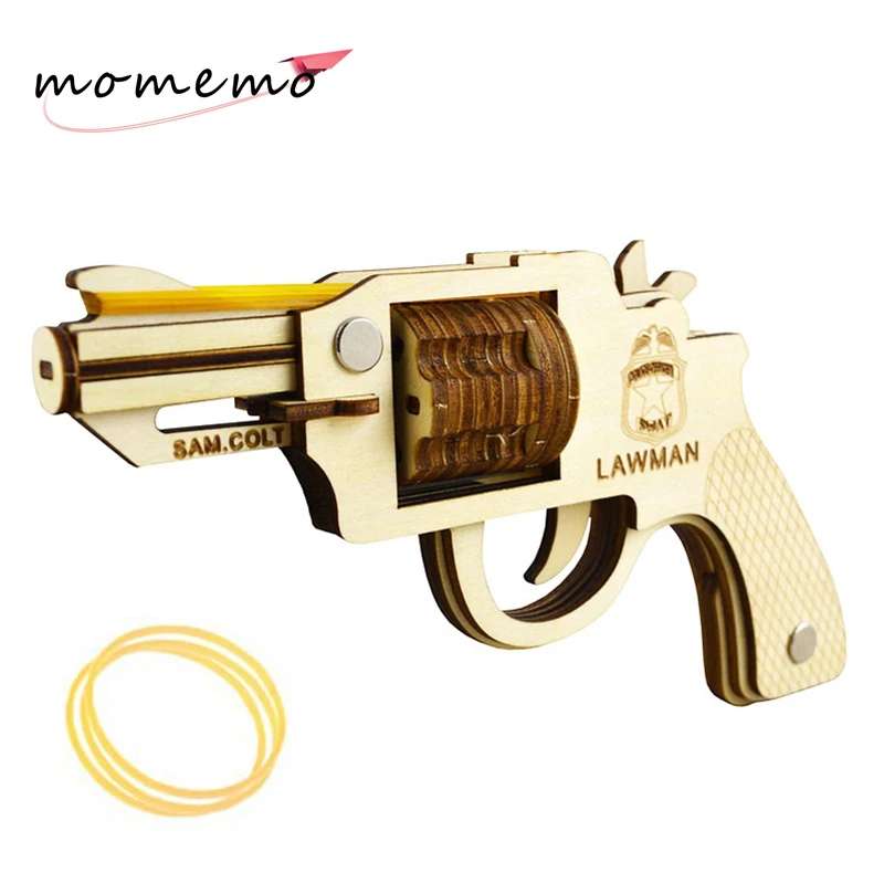 

MOMEMO Diy Adults 3D Wood Puzzle Rubber Band Gun 3D Assembled Wooden Puzzle Toys Wooden Puzzles for Kids Educational Toys Gifts