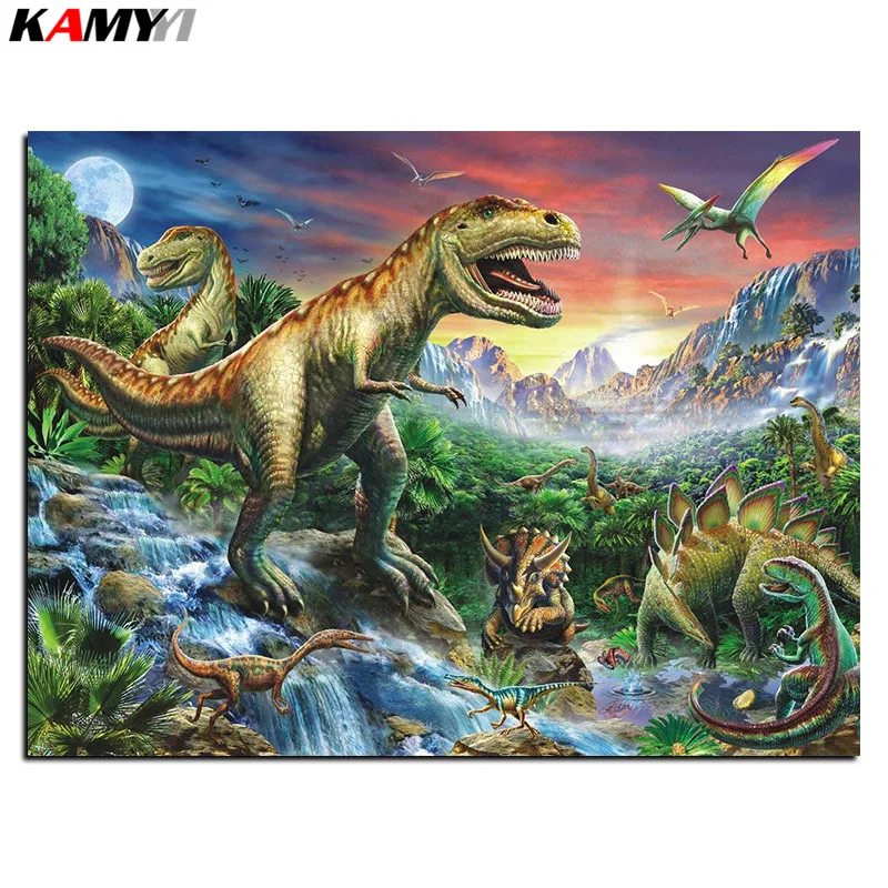 

5D Diy diamond painting cross stitch dinosaur forest Full Square Diamond embroidery Needlework Rhinestone Mosaic decor B626
