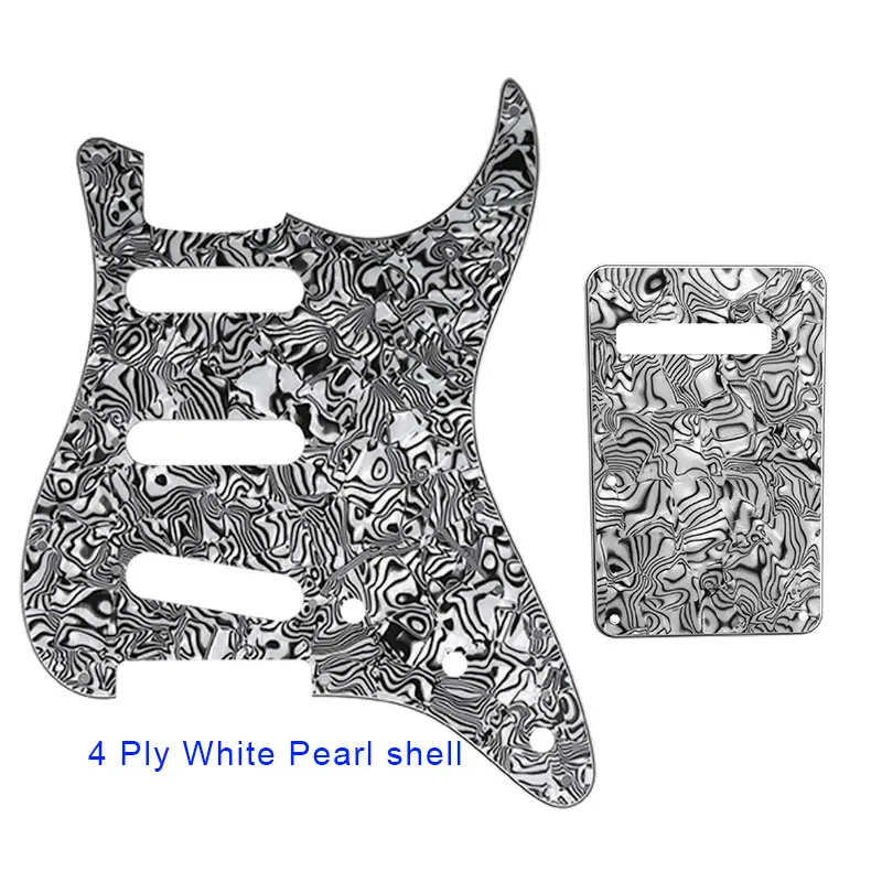 White Pearl Shell Запчасти для гитары Pleroo-для США \ Мехико Fd Stratocaster 72' 11 Отверстие для винта Стандарт St& задняя пластина царапина пластина Многоцветный выбор - Цвет: White Pearl Shell