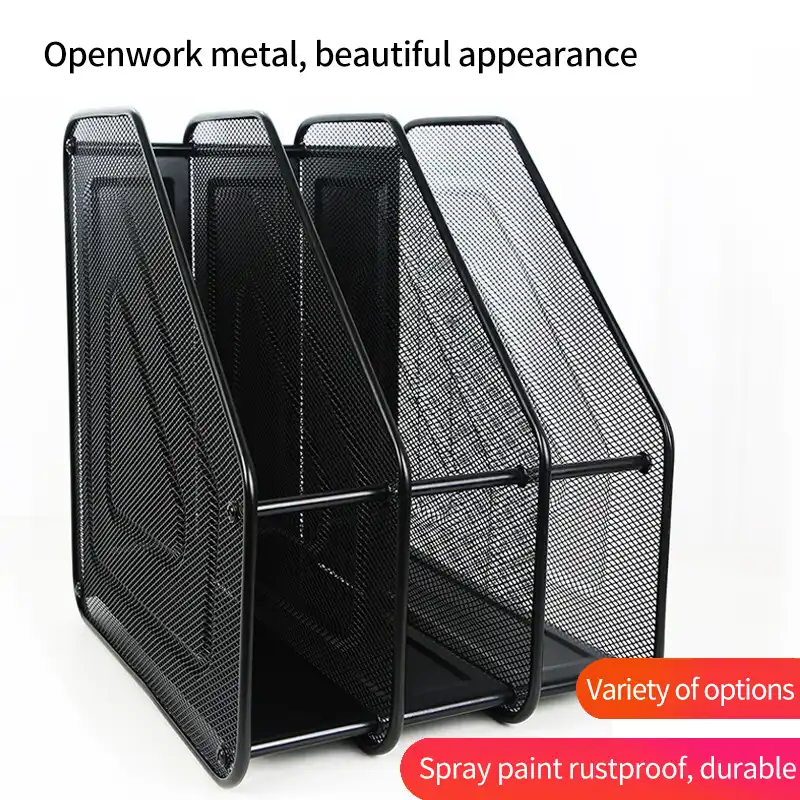 Metal Desktop Document Tray Letter Paper Magazine Wire Mesh Desk