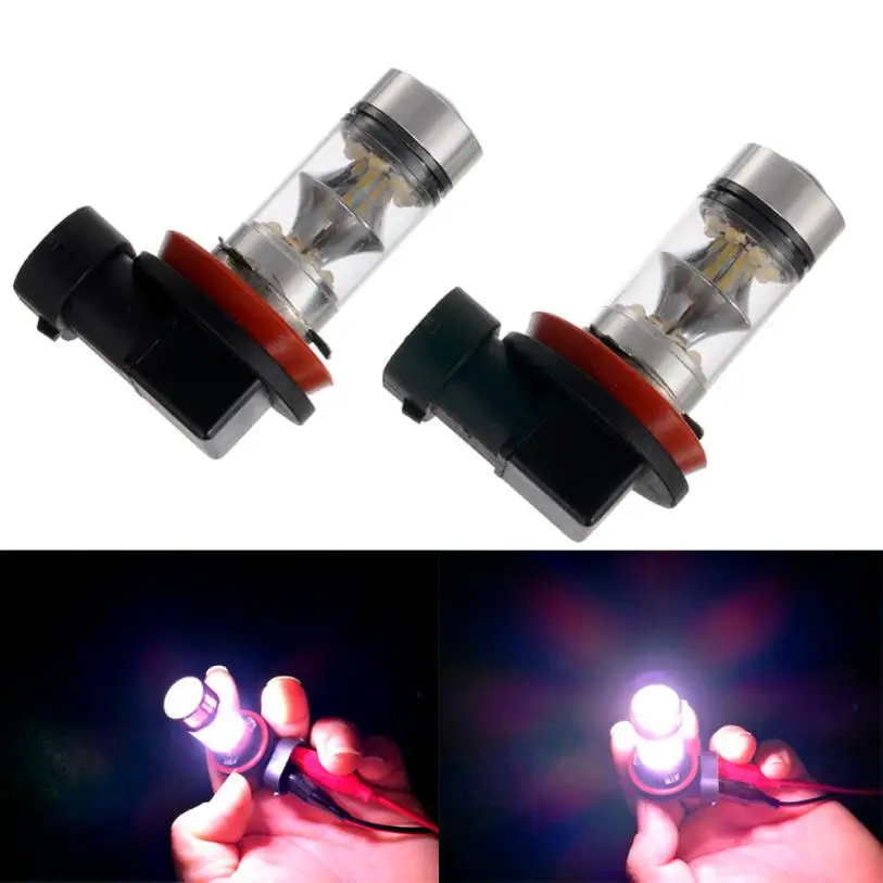 

Auto led light 2PC 100W H8 H11 LED High Power Front Fog Lamps Bulbs White Light car light bulbs sep23