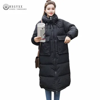 

2020 Winter Jacket Women Long Coat Warm Thicken Hooded Parka Female Loose Plus Size Cotton Outerwear Jaqueta Feminina Okd435