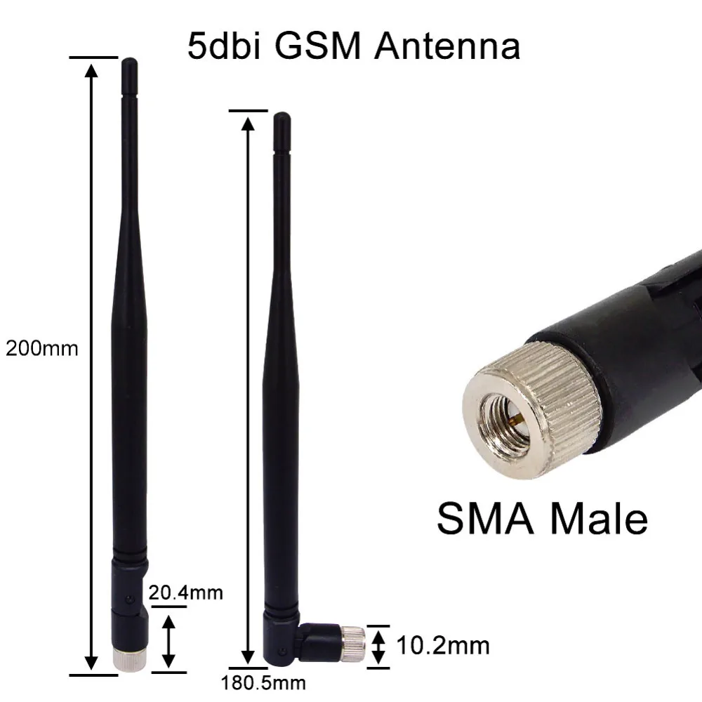 2 шт. 5 антенна dBi gsm 824-960 мГц 1710-1990 мГц SMA штырьковый адаптер разъем