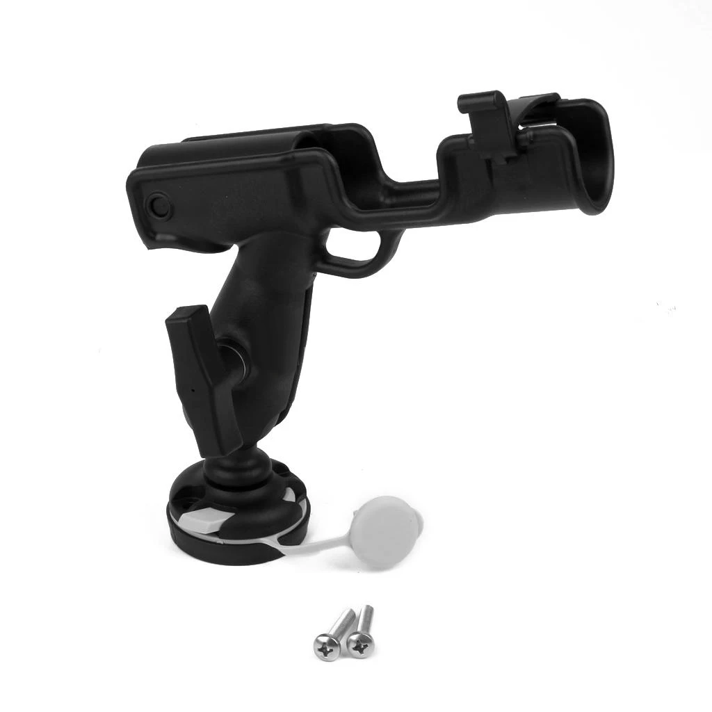 3x Round Black PP Plastic Mount Base For Kayak Boat Fishing Rod Holder Rest NEW for Rowing Boat