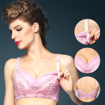 

Maternity Nursing Bras Wireless Lace Underwear Woman Breast Feeding For Pregnant Women Gestante Clothes Big Cup