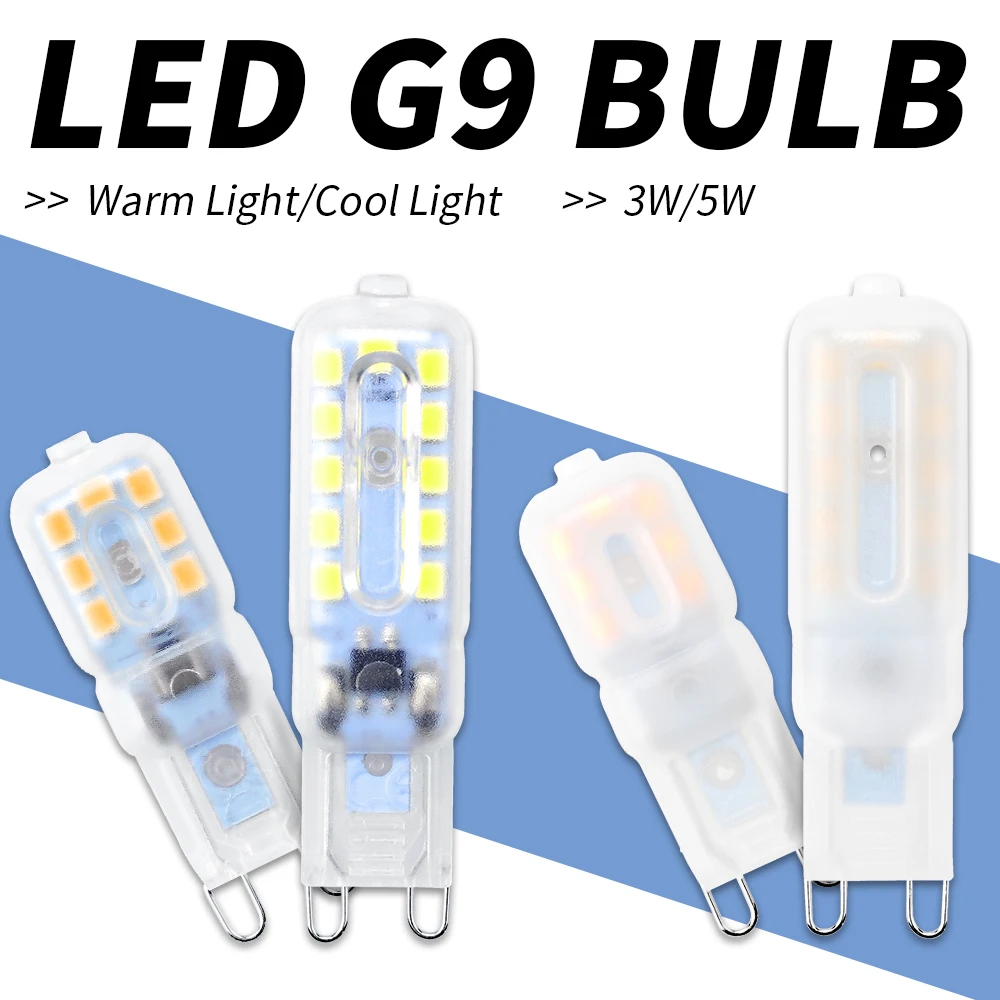 

G9 LED Lamp 220V Mini LED Corn Bulb 3W 5W SMD 2835 Lampada G9 Light Replace 30 40W Halogen Lamp 14 22leds Chandelier Candle 110V