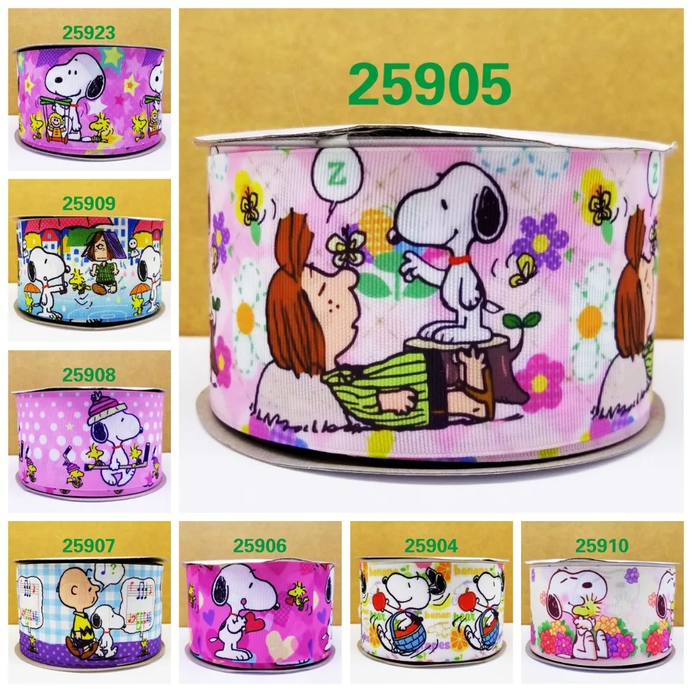 

Cartoon printed grosgrain ribbon ,satin ribbon 10 yards . 25904-