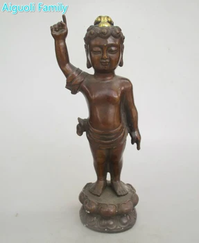 

Metal Craft/Art Collection Chinese Old Purple Copper Carved Prince Edward Buddha Statue/Antique Sculpture