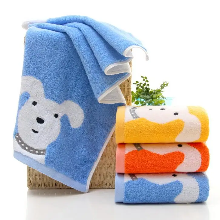 

cartoon kids towel pupply dog pattern washcloth bathroom towels for face hand 2017 animal print textile