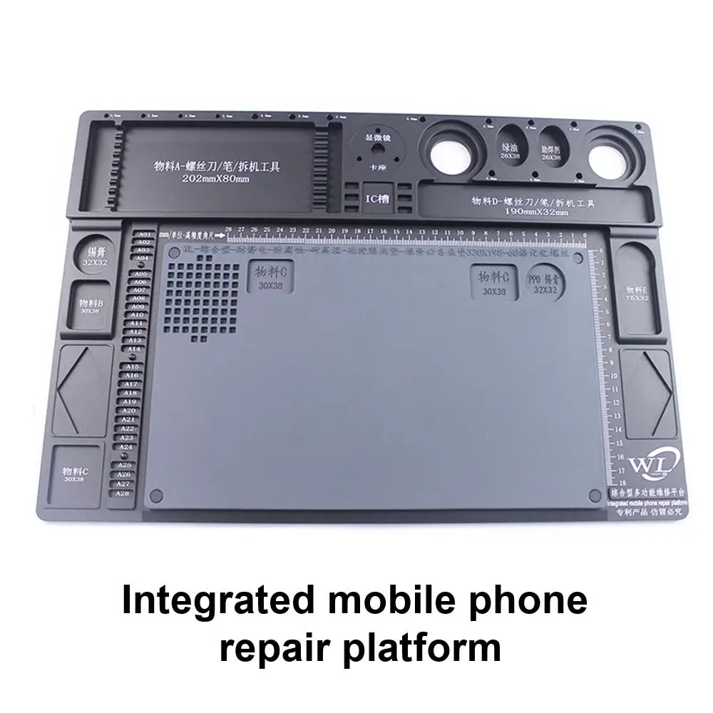 

1pcs Microscope Integrated Metal Base with High Temperature Resistance Anti-static Rubble Platform for Mobile Phone Repair