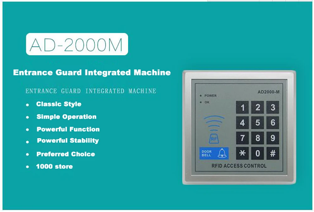 RFID Card Reader Access Keypad AD2000-M1