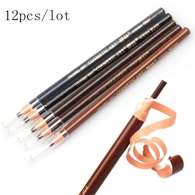 Cheap Price for  12PC Microblading Eyebrow Tattoo Pen Waterproof Permanent Makeup Eye brow Pencil Positioning Lip Ey