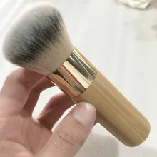 2016 Fashion Professional Beauty brush beautiful wood color gold tube Super soft fiber hair makeup brush free shipping GH-S389