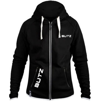 

Autumn Winter Drawstring Pocket Hooded Sweatshirt Long Sleeve Zip Slim Male Fashion brand Pullovers Casual Zipper cardigan