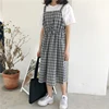 2022 Summer Spaghetti Strap Plaid Dress High Waist Sleeveless Long Women Dress Casual Loose Kawaii Dresses Lolita Sundress ► Photo 2/6