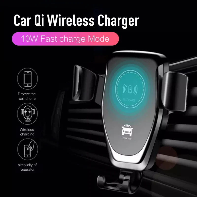 

Car Mount Qi Wireless Charger Phone Holder In Car Air Vent For iPhone XS Max X XR 8 Fast Wireless Charging Dock Dropship