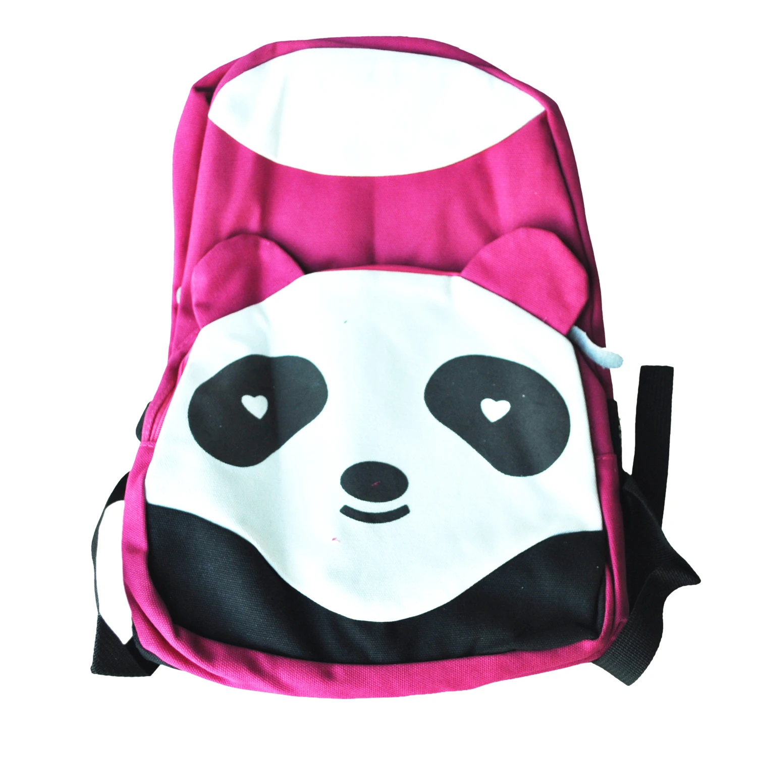 Women's Panda Style School Bags Canvas Bookbag Rucksack Pinkin