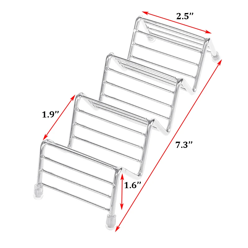 Держатель Taco изготовлен из натуральной пищевой#304 нержавеющей стали с держателем 3 или 4 Тако с противоскользящими силиконовыми наконечниками