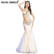 Живота сценическая танцевальная одежда представление танец одежда алмаз 2 шт набор профессиональный набор костюма для танца живота- 8826