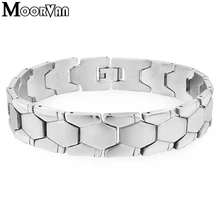 Moorvan 22 см 14 мм нержавеющая сталь для мужчин браслет звено& цепь панк Рок Человек Мальчик ювелирные изделия VB026
